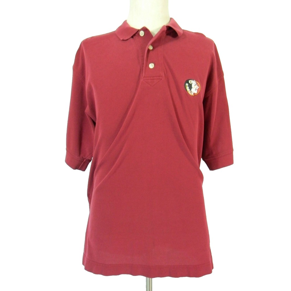 Florida State Seminoles Polo Rugby Shirt Men's XL Maroon Short Sleeve Cotton